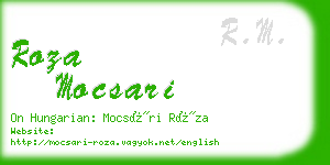 roza mocsari business card